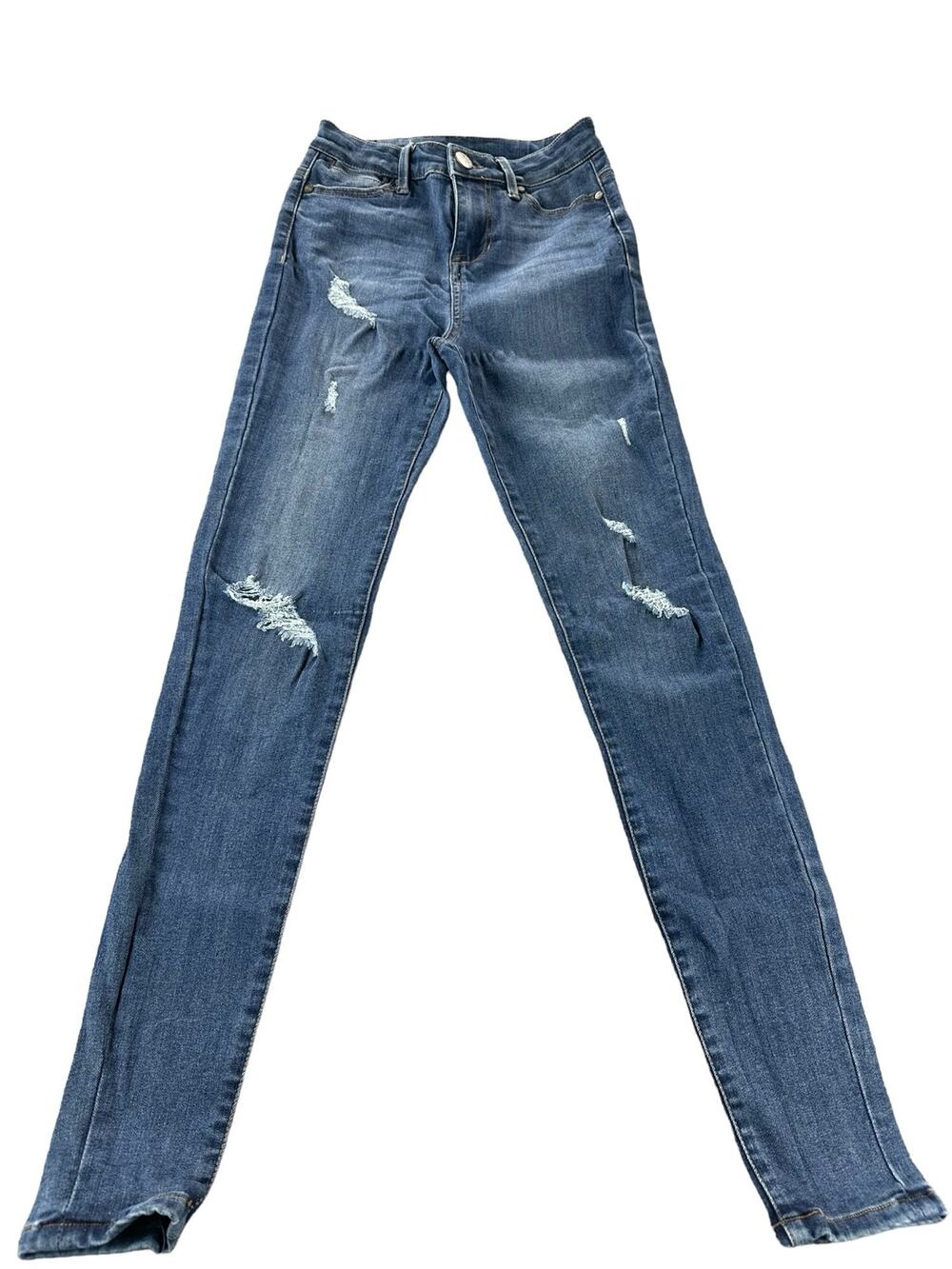CP Jeans Medium Wash Blue Distressed Denim Skinny Jeans Junior's Size 1